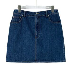 Burberry Bbr Dark Blue Cotton Casual Denim Mini Skirt